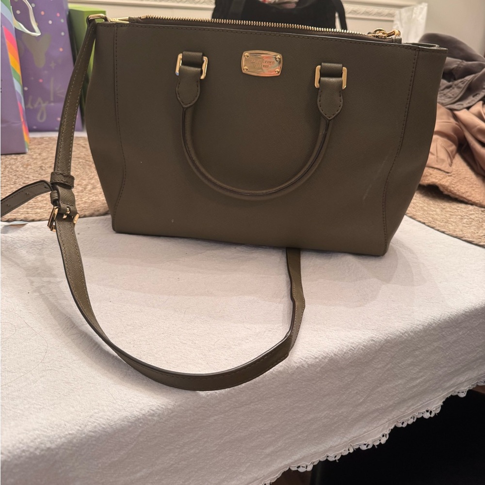 Michael Kors Olive Green Satchel Handbag